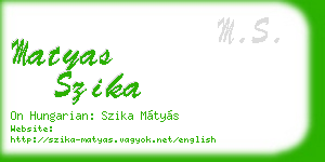 matyas szika business card