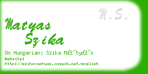 matyas szika business card